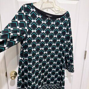 White House Black Market Geometric Print Tunic Top